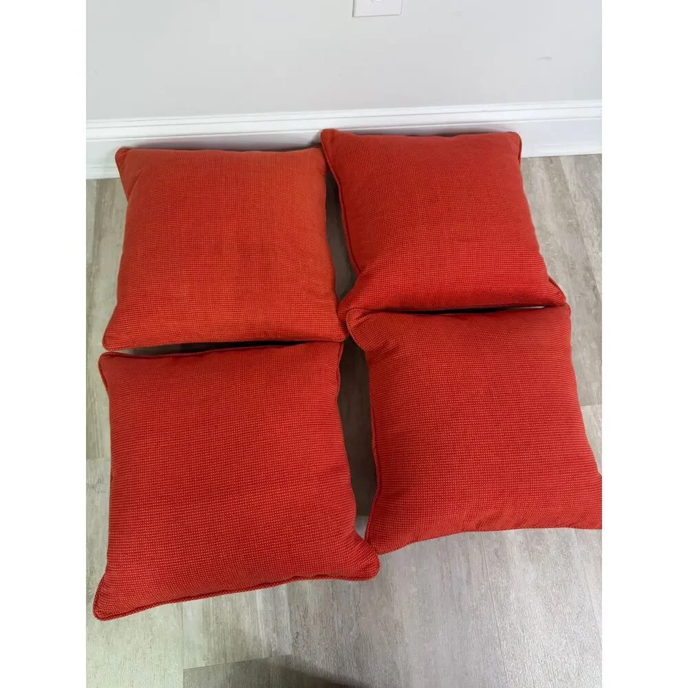 Crate & Barrel Henley Pillows (4) in Tomato